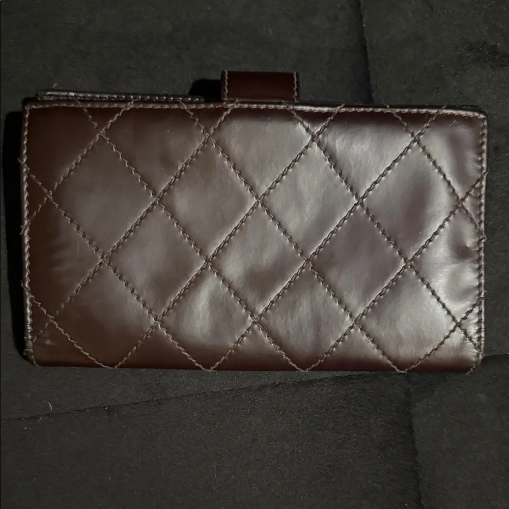 CHANEL Chocolate Quilted Leather Wallet